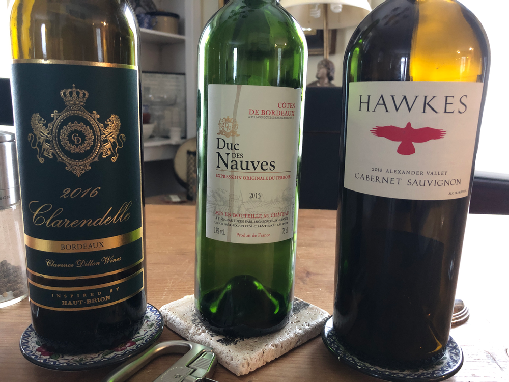 Clarendelle Bordeaux 2016, Hawkes Alexander Valley Cabernet 2016 & Duc de Nauves - Ch Le Puy 2015