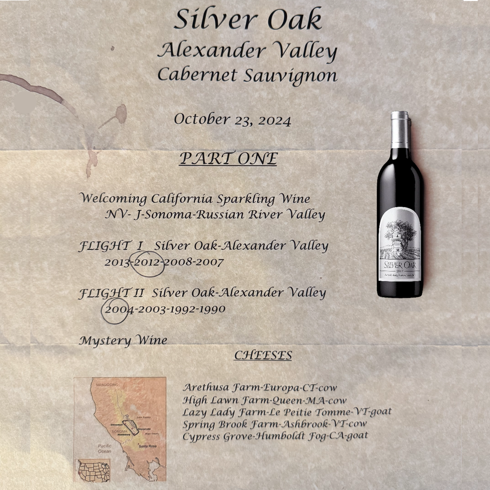 Silver Oak Alexander Valley Vertical Menu